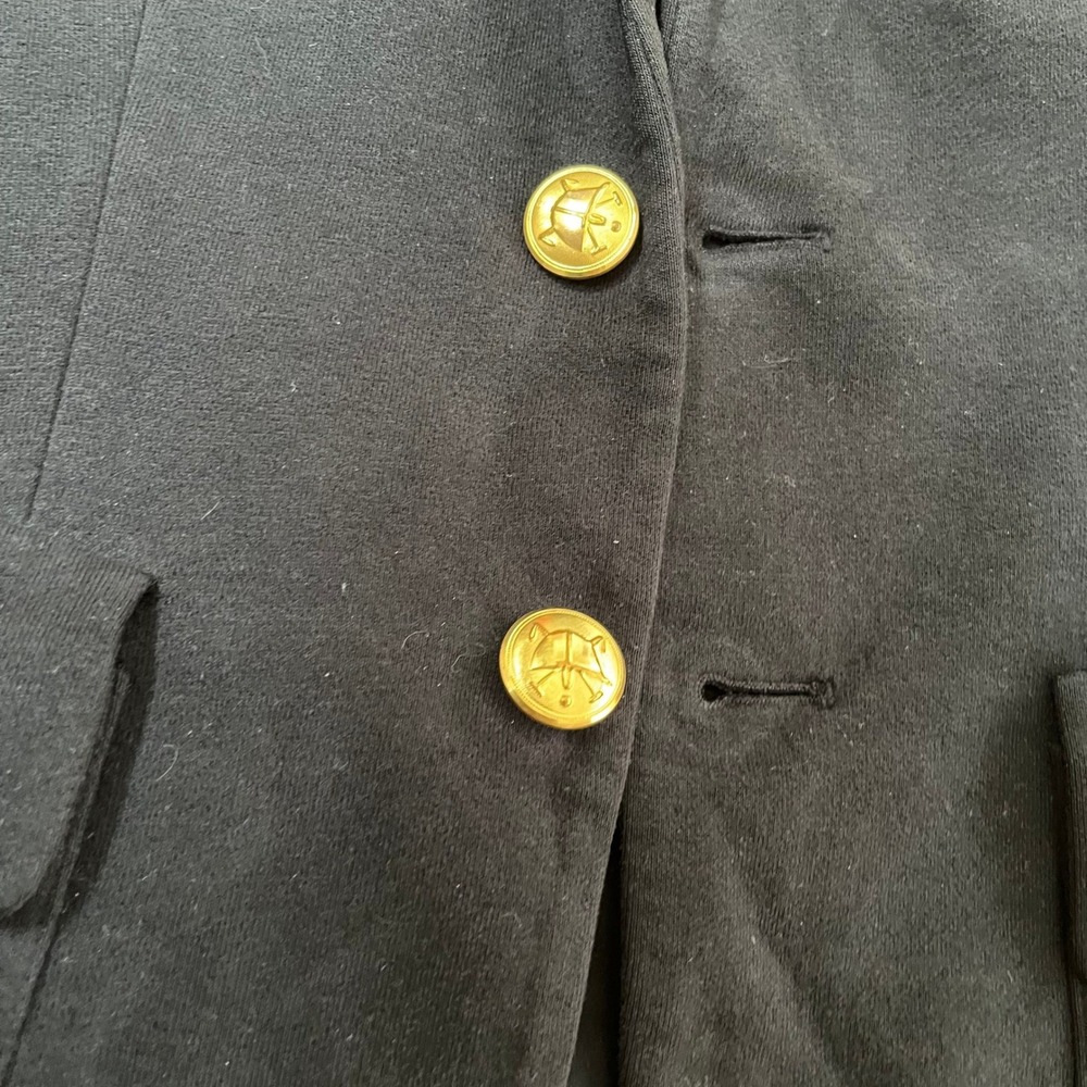 Polo Ralph Lauren Navy Blue Knit Crest Blazer Gold Bullion Embroidery Size 4 - Picture 8 of 12